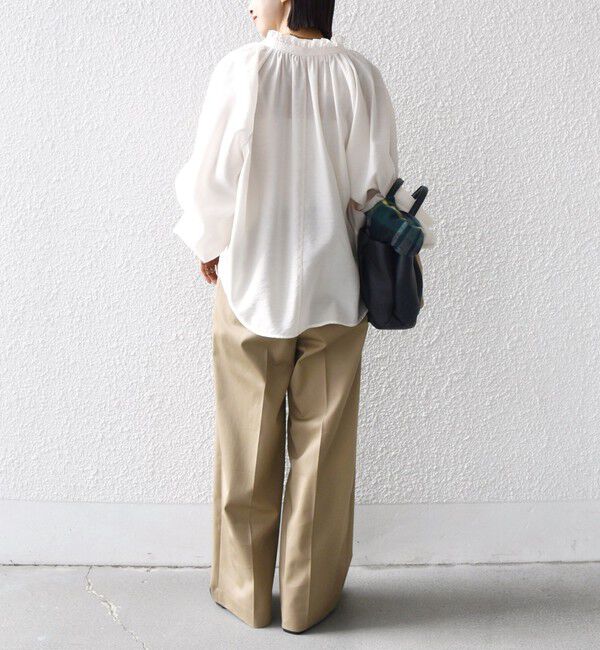 SHIPS for women「〈手洗い可能〉シアー タンブラー リボン デザイン 長袖 ブラウス」|シャツ・ブラウス|