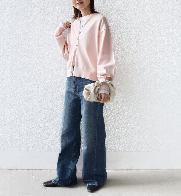 SHIPS for women「〈手洗い可能〉コットン カシミヤ混 スカラップヘム カーディガン」|カーディガン|