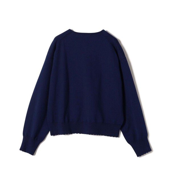 SHIPS for women「〈手洗い可能〉コットン カシミヤ混 スカラップヘム カーディガン」|カーディガン|