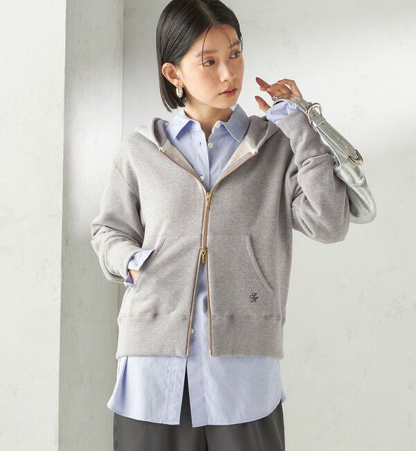 SHIPS for women「〈洗濯機可能〉AZUMA 裏毛 刺繍 ジップ アップ パーカ」|パーカー|