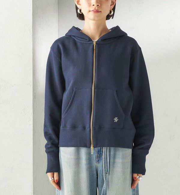 SHIPS for women「〈洗濯機可能〉AZUMA 裏毛 刺繍 ジップ アップ パーカ」|パーカー|