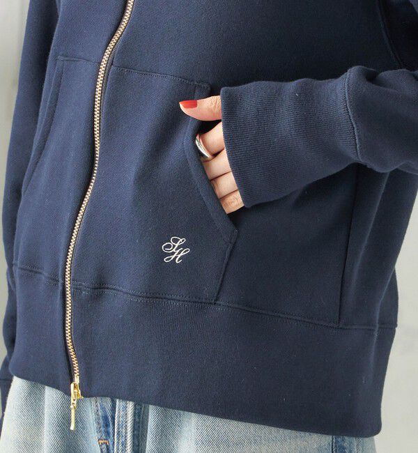 SHIPS for women「〈洗濯機可能〉AZUMA 裏毛 刺繍 ジップ アップ パーカ」|パーカー|