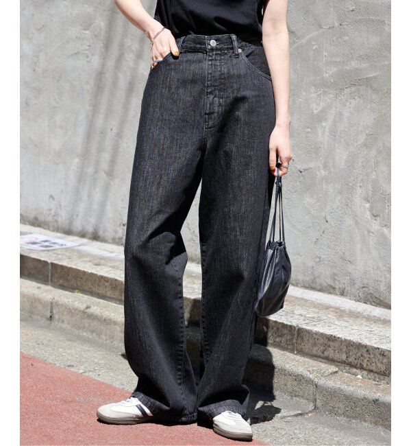 OUTDOOR PRODUCTS Usual Things「追加2 ULTライトデニムハイライズルーズ5PKT」|デニム|ブラック A