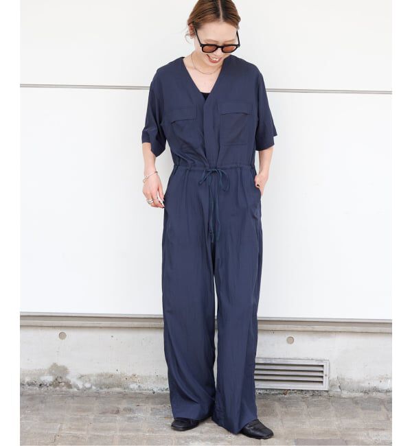 OUTDOOR PRODUCTS Usual Things「追加2 ダブルポケットVネックオールインワン」|オールインワン|ネイビー