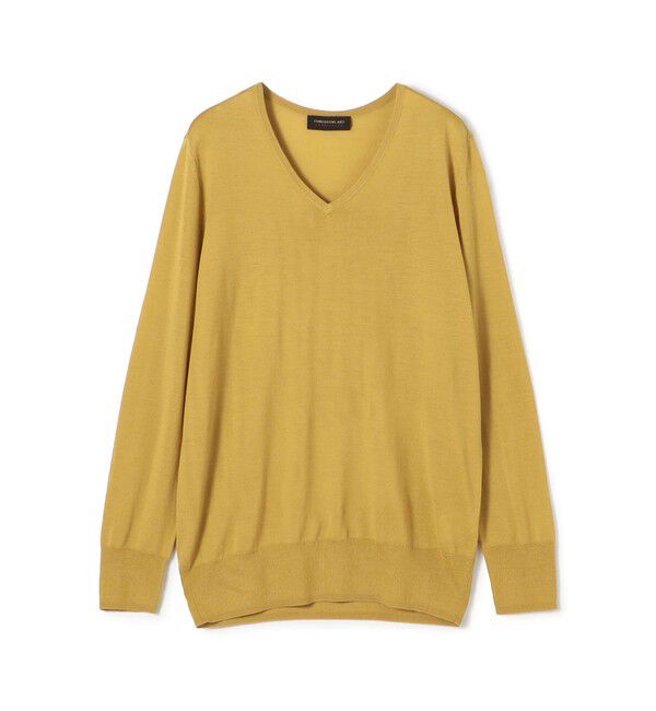 TOMORROWLAND collection「エクストラファインウール Vネックプルオーバー」|ニット・セーター|27 イエロー