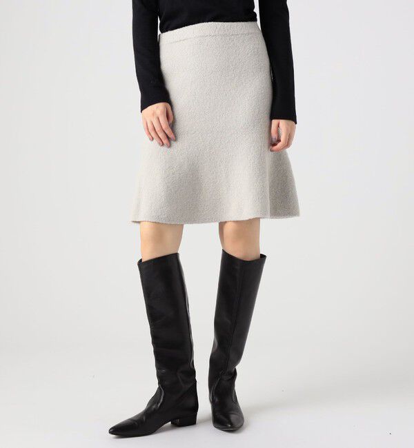 Ballsey「ウールシルクストレッチブークレー フレアミニスカート」|フレア|