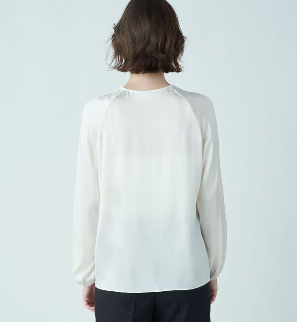 TOMORROWLAND collection「ウォッシャブルサテン ループラグランブラウス」|シャツ・ブラウス|
