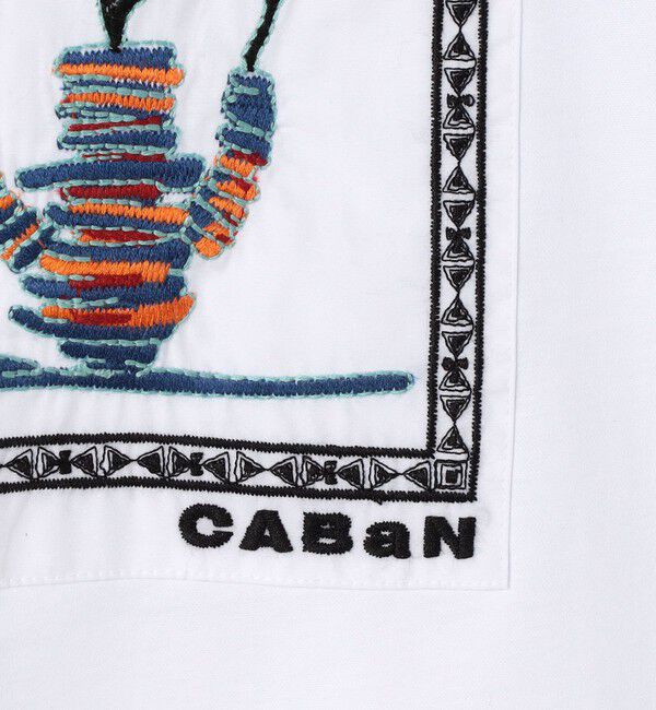 CABaN「スビンコットン アフリカンエンブロイダリーＴシャツ」|Tシャツ・カットソー|