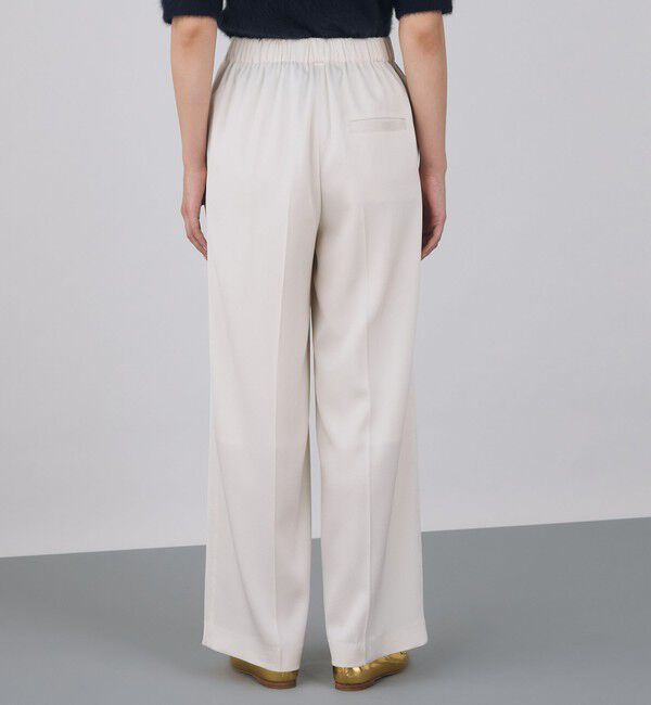 DES PRES「サテンジョーゼット タックワイドパンツ」|スラックス|