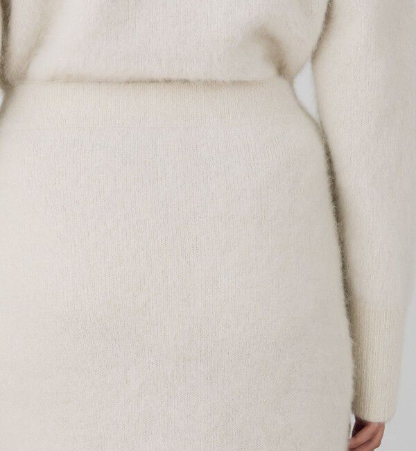 DES PRES「フォックスカシミヤ Iラインロングスカート」|タイト|