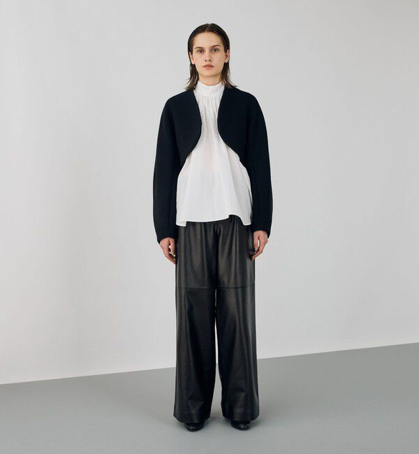 DES PRES「ウールモッサ ボレロジャケット」|ノーカラージャケット|