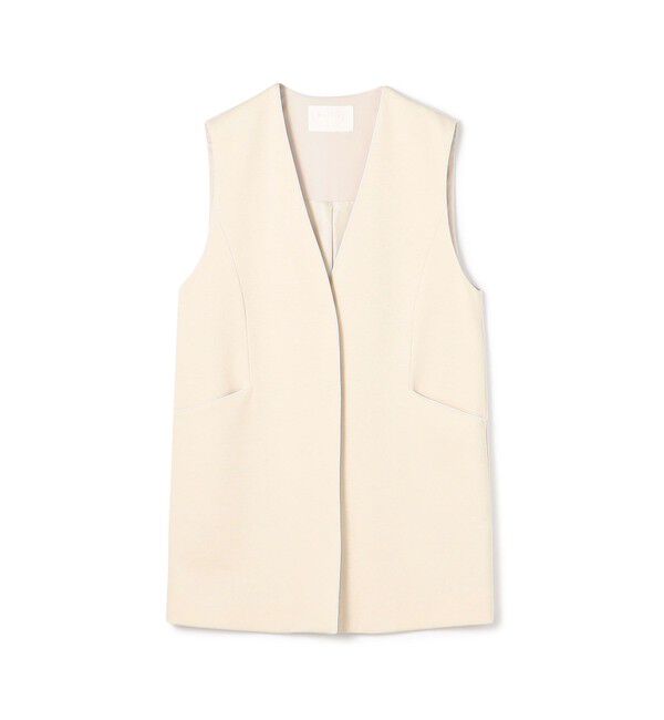 Ballsey「レノクロスジャージー Vカラーミドルジレ」|ベスト・ジレ|41 ライトベージュ