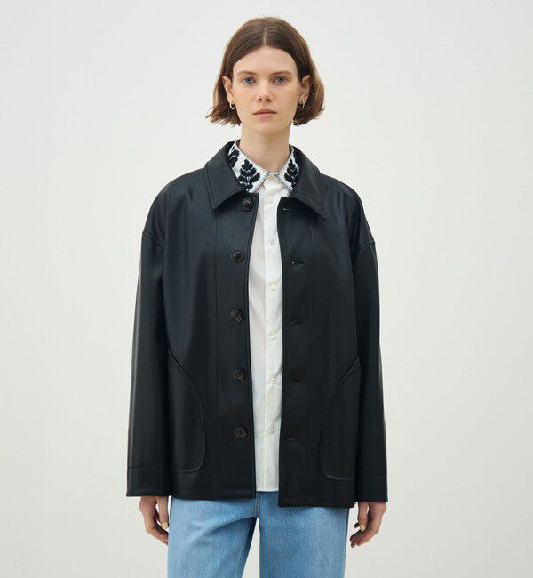 MACPHEE「レザーライク カバーオール」|ブルゾン・スタジャン|