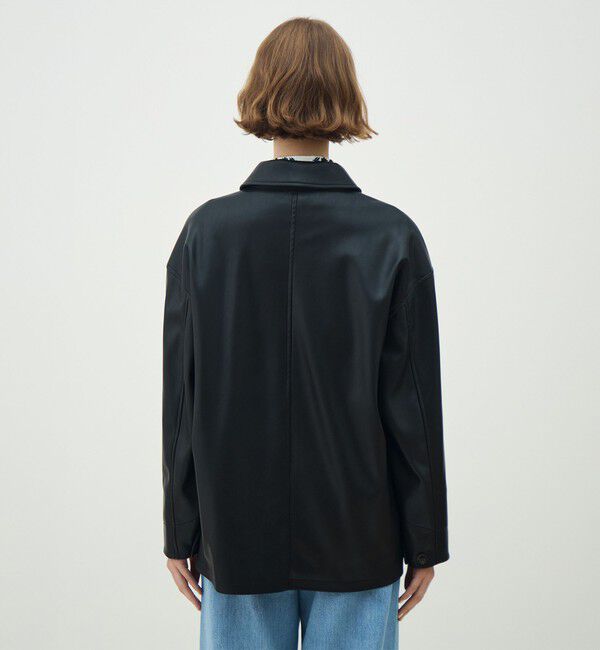 MACPHEE「レザーライク カバーオール」|ブルゾン・スタジャン|