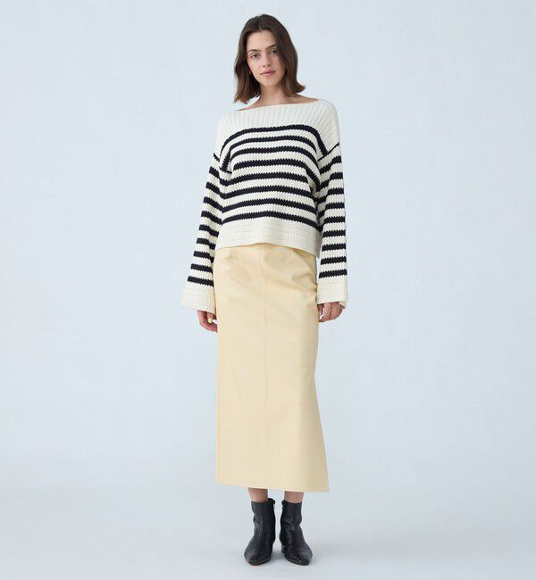 MACPHEE「ハイブリッドコットン ボートネックプルオーバー」|ニット・セーター|