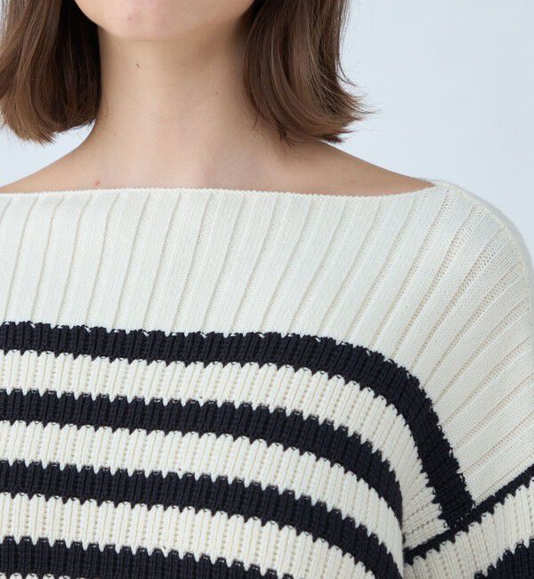 MACPHEE「ハイブリッドコットン ボートネックプルオーバー」|ニット・セーター|