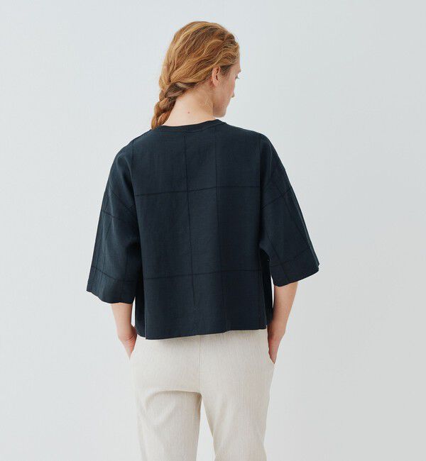 GALERIE VIE「リブコンビフレンチリネン ワイドシャツ」|シャツ・ブラウス|