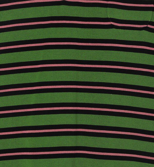 CABaN「コットンストライプ ポロハーフスリーブプルオーバー」|ニット・セーター|