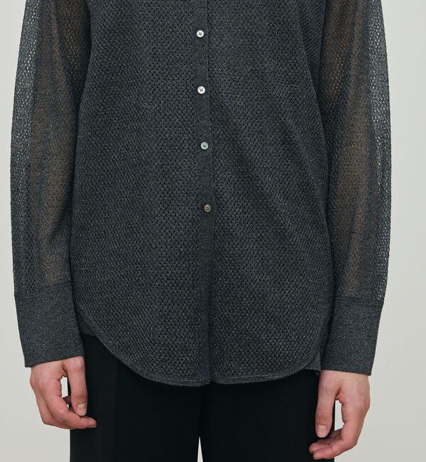 DES PRES「レーヨンポリエステルシアーニット レギュラーカラーシャツ」|ニット・セーター|