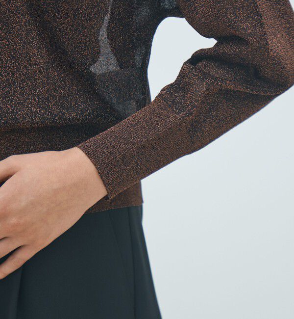 MACPHEE「シアーラメ クルーネックプルオーバー」|ニット・セーター|