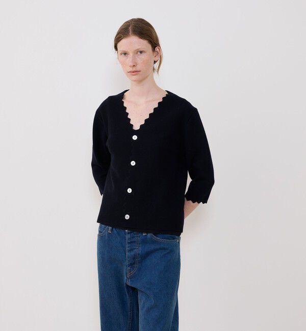 GALERIE VIE「ウーステッドミラノリブ Vネックカーディガン」|カーディガン|