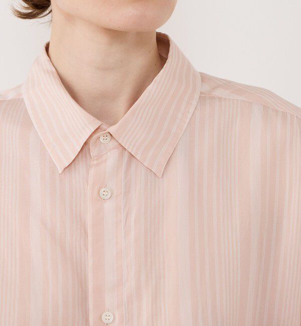 GALERIE VIE「セルロースシルクブロード メンズライクシャツ」|シャツ・ブラウス|