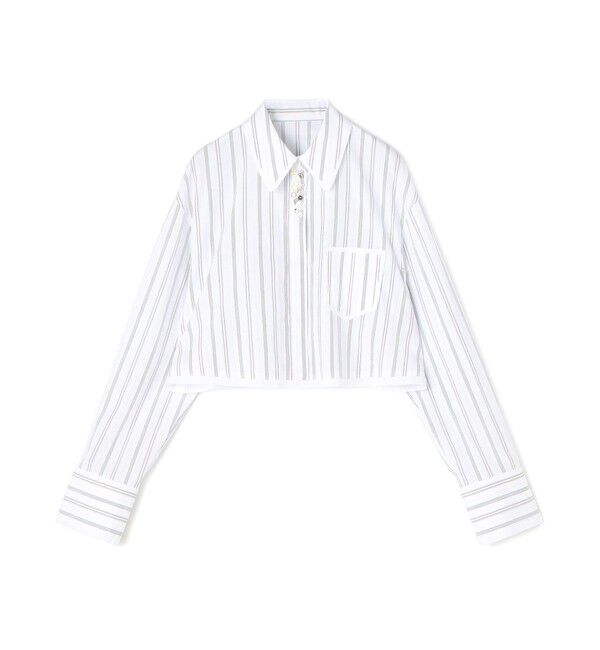 DES PRES「コンパクトプレーンコットン クロップドシャツ」|シャツ・ブラウス|12 ホワイト系