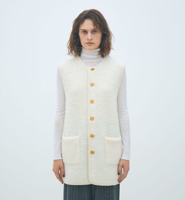 MACPHEE「ムートン ロングジレ」|ベスト・ジレ|