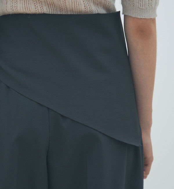 MACPHEE「ポリエステルウールストレッチ タックワイドパンツ」|スラックス|