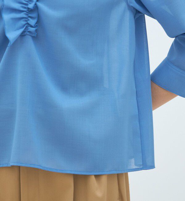 MACPHEE「ポリエステルウールボイル フリルブラウス」|シャツ・ブラウス|