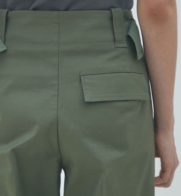 MACPHEE「バックサテンスラブストレッチ テーパードパンツ」|カーゴ|