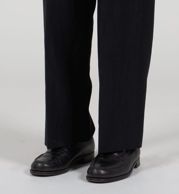 TOMORROWLAND MENS「ウールリネンコットン 2タックワイドストレートパンツ」|スラックス|