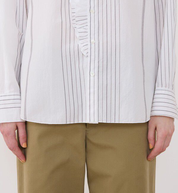 GALERIE VIE「コットンサッカー フリルカラーシャツ」|シャツ・ブラウス|