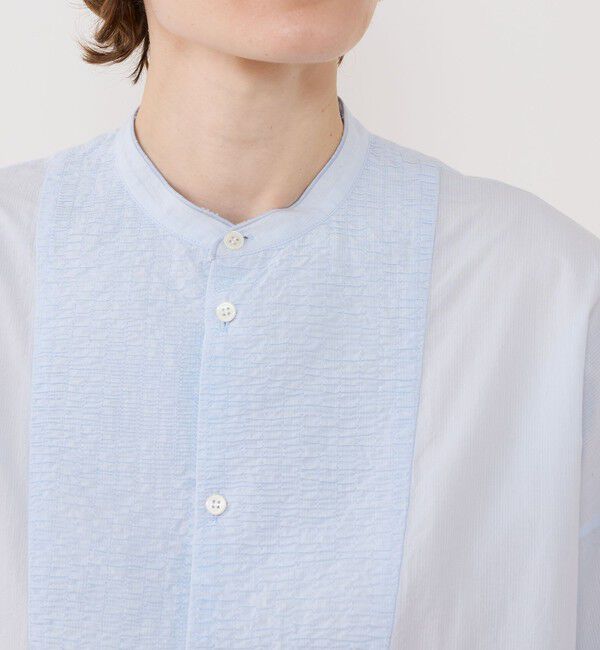 GALERIE VIE「コットンサッカー シャーリングブザムシャツ」|シャツ・ブラウス|