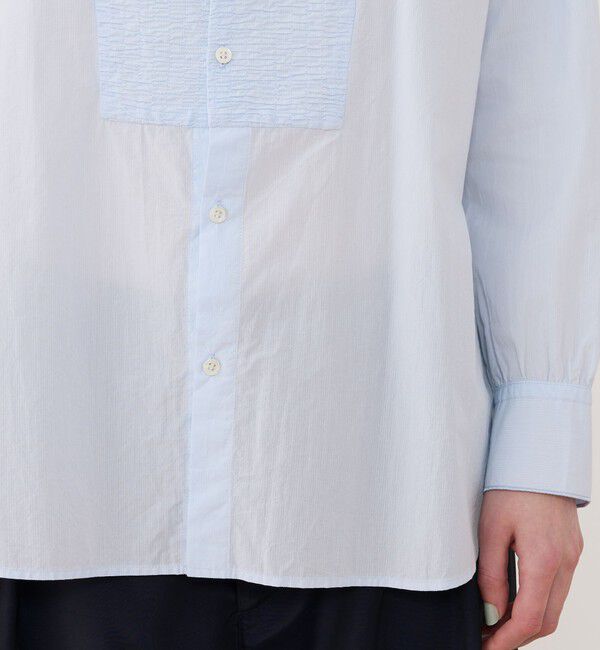 GALERIE VIE「コットンサッカー シャーリングブザムシャツ」|シャツ・ブラウス|