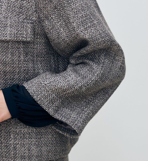 TOMORROWLAND collection「ロービングツイード Aラインジャケット」|ノーカラージャケット|