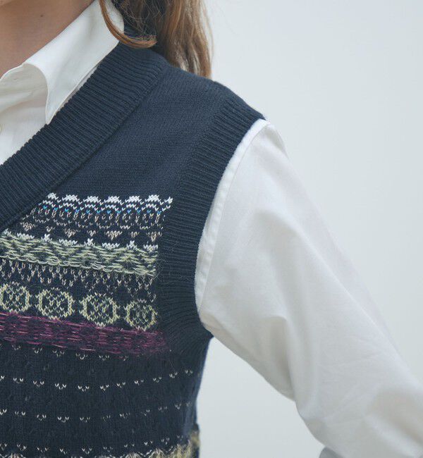 MACPHEE「フェアアイル Vネックベスト」|ベスト・ジレ|