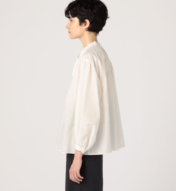 Ballsey「ハイカウントポプリン フリルカラーブラウス」|シャツ・ブラウス|