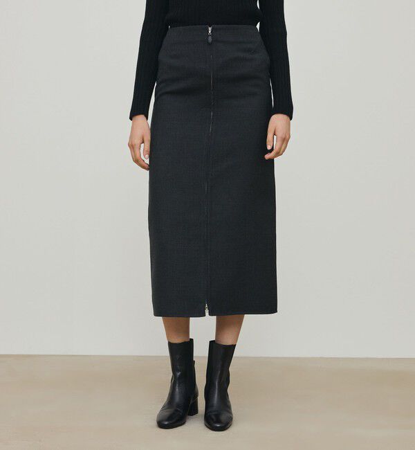 DES PRES「ダブルフェイスツイル ダブルジップ タイトスカート」|スカート|