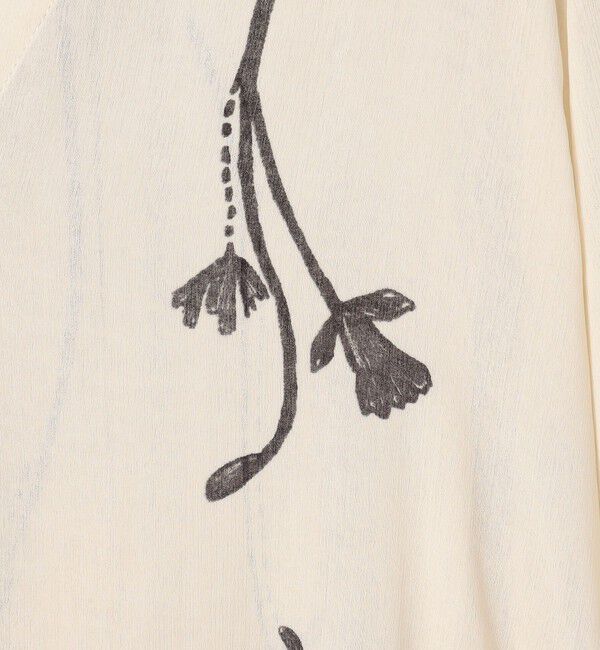 DES PRES「シングルフラワープリント Vショートブラウス」|シャツ・ブラウス|