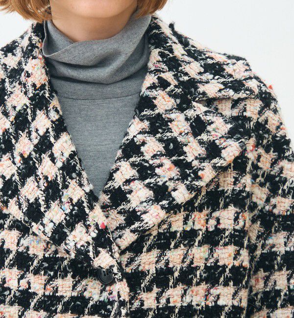 TOMORROWLAND collection「エクラハウンドトゥース グレースコート」|チェスターコート|