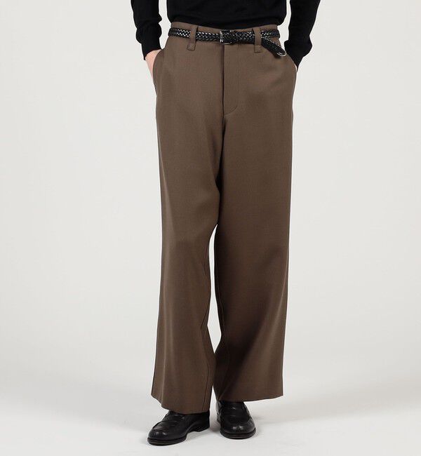 TOMORROWLAND MENS「ウールギャバジン ノープリーツバレルパンツ」|スラックス|