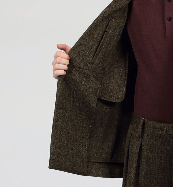 TOMORROWLAND MENS「ウールアクリルナイロンストライプ ダブルブレステッド6Bジャケット」|テーラードジャケット|