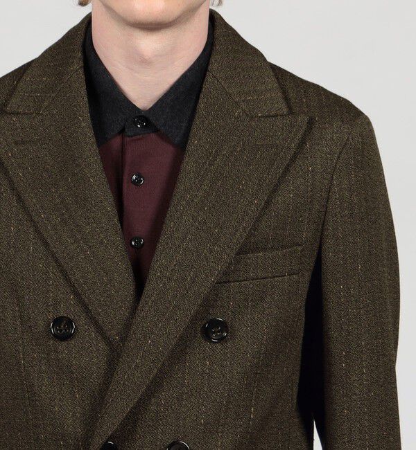 TOMORROWLAND MENS「ウールアクリルナイロンストライプ ダブルブレステッド6Bジャケット」|テーラードジャケット|