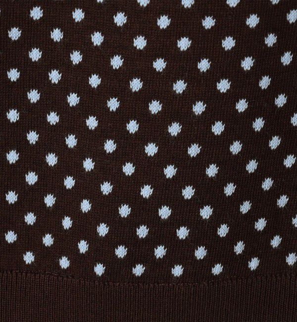 CABaN「コットンカシミヤ ドットジャカードポロカーディガン」|カーディガン|