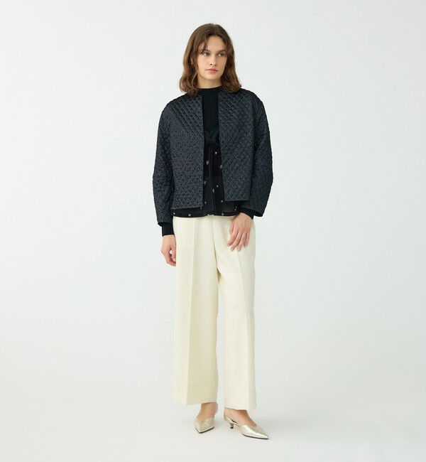 Ballsey「ラメマトラッセ バックペプラムジャケット」|ノーカラージャケット|