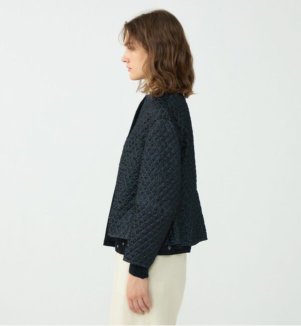 Ballsey「ラメマトラッセ バックペプラムジャケット」|ノーカラージャケット|