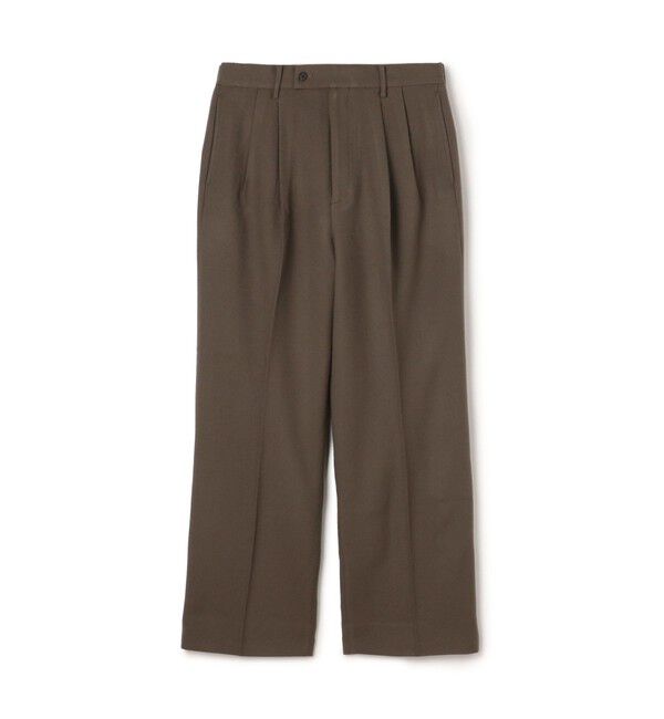 TOMORROWLAND MENS「ドライウールツイル 2プリーツワイドストレートバレルパンツ」|その他|47 ブラウン
