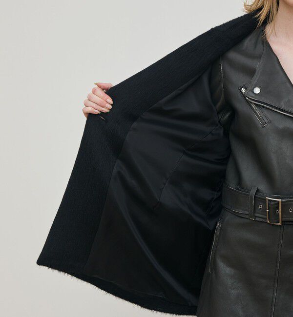 DES PRES「スーリーアルパカブラックシャギー ジャコット」|チェスターコート|