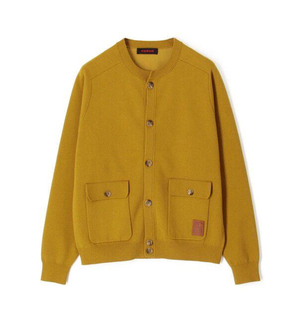 CABaN「コットンカシミヤ フラップポケットニットブルゾン」|カーディガン|23 イエロー